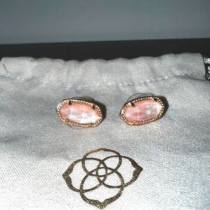 Ellie Rose Gold Stud Earrings in Rose Quartz
